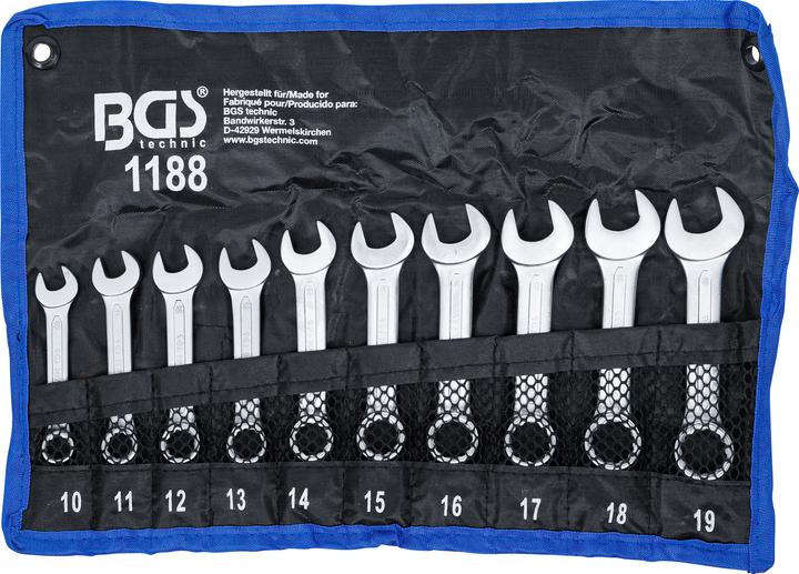 Produktbild BGS Maul-Ringschlüssel-Satz (19 mm, 12 mm, 14 mm, 16 mm, 10 mm, 18 mm, 17 mm, 11 mm, 15 mm, 13 mm)