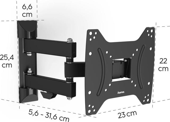 Actual product image Hama TV wall bracket (Wall, 20 kg, 19" - 48")
