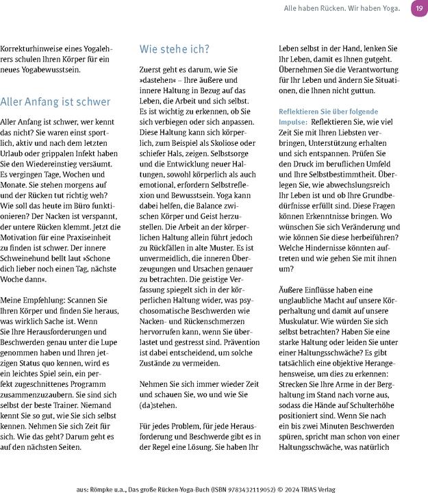 Image du produit Das grosse Rücken-Yoga-Buch (Allemand, Jutta Pietsch, Patricia Römpke, 2024)