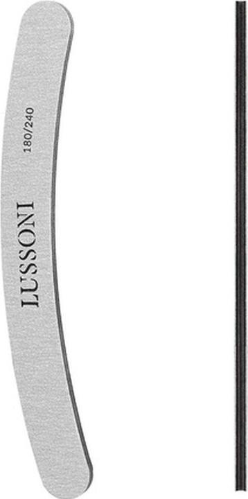 Actual product image Tools for Beauty T4B Lussoni Zebra Banana Files Curved Nail File 180/240 Grit for Artificial and Natural Nails - Pack