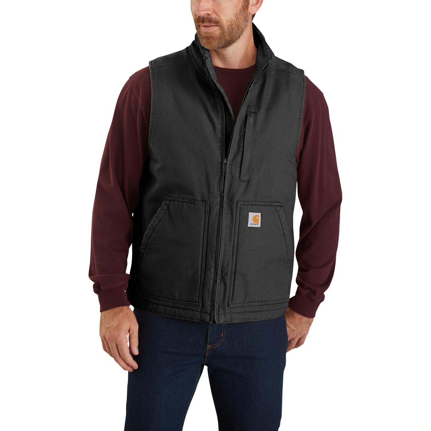 Carhartt, Herren, Weste, Washed Duck Lin.Mock Neck Vest Black Gr.Xl, Schwarz, (XL)