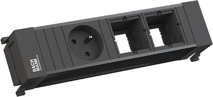 Produktbild Bachmann Steckdoseneinheit 3-fach schwarz 916.063 (1 x, CEE 7/5, CEE 7/3, 0.20 m)