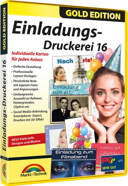 Produktbild Einladungsdruckerei 16 Gold Download Code (1 User, 1 Geräte/User, unbegrenzt)