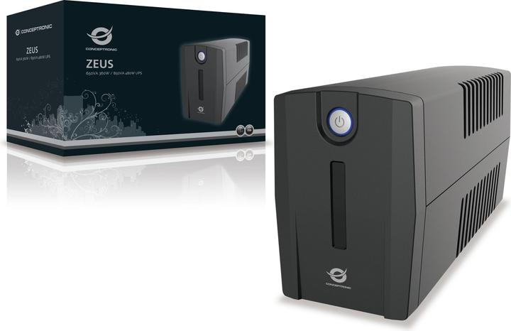 Image du produit Conceptronic Onduleur ZEUS 650VA 2xSchuko Socket (650 VA, 360 W, Line-interactive Onduleur)