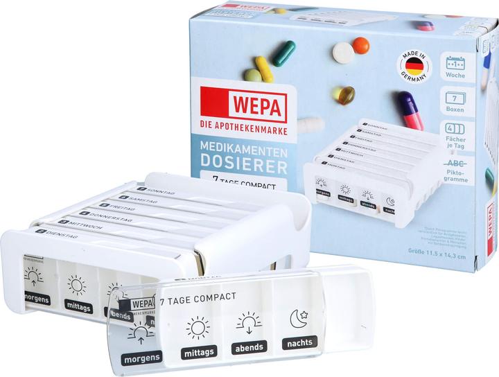 Actual product image Wepa Medikamentendosierer 7 Tage Compact Wochenmagazin weiss, 1 St. Dosette