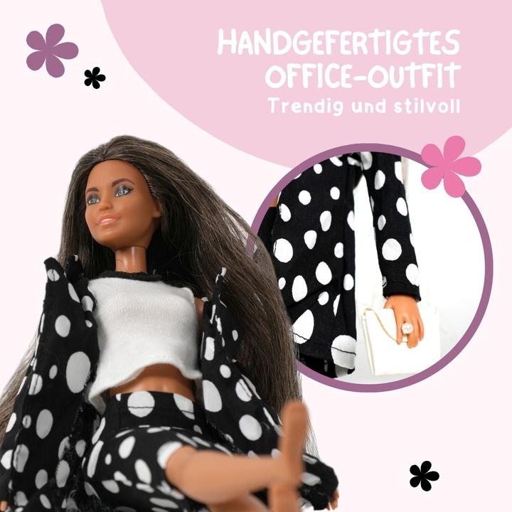 Actual product image Hermex Office Fashion Outfit For Barbie Dolls Collection Dresses White Black