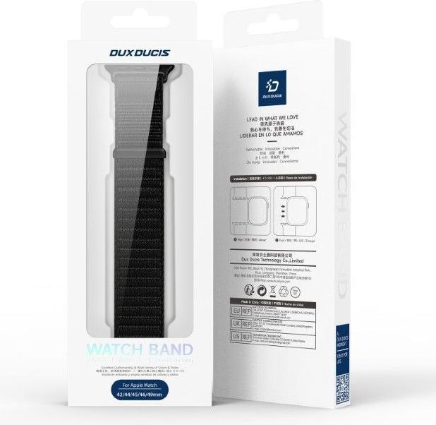 Image du produit Dux Ducis Strap Apple Watch 42/44/45/46/49MM YE Nylon Braided Loop Wrist Strap Black (42 mm, 44 mm, 45 mm, 46 mm, 49 mm, Nylon)