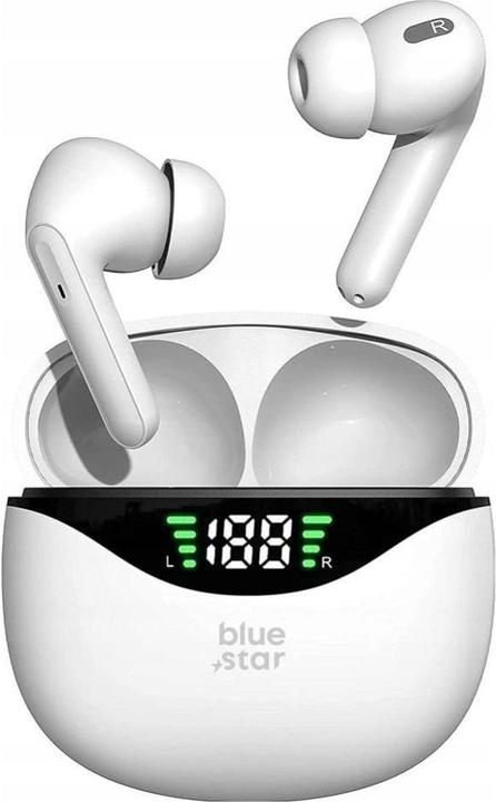 Actual product image Wired headphones Blue Star BLUE STAR wireless earphones bluetooth TWS T60 white (4.50 h, Wireless)