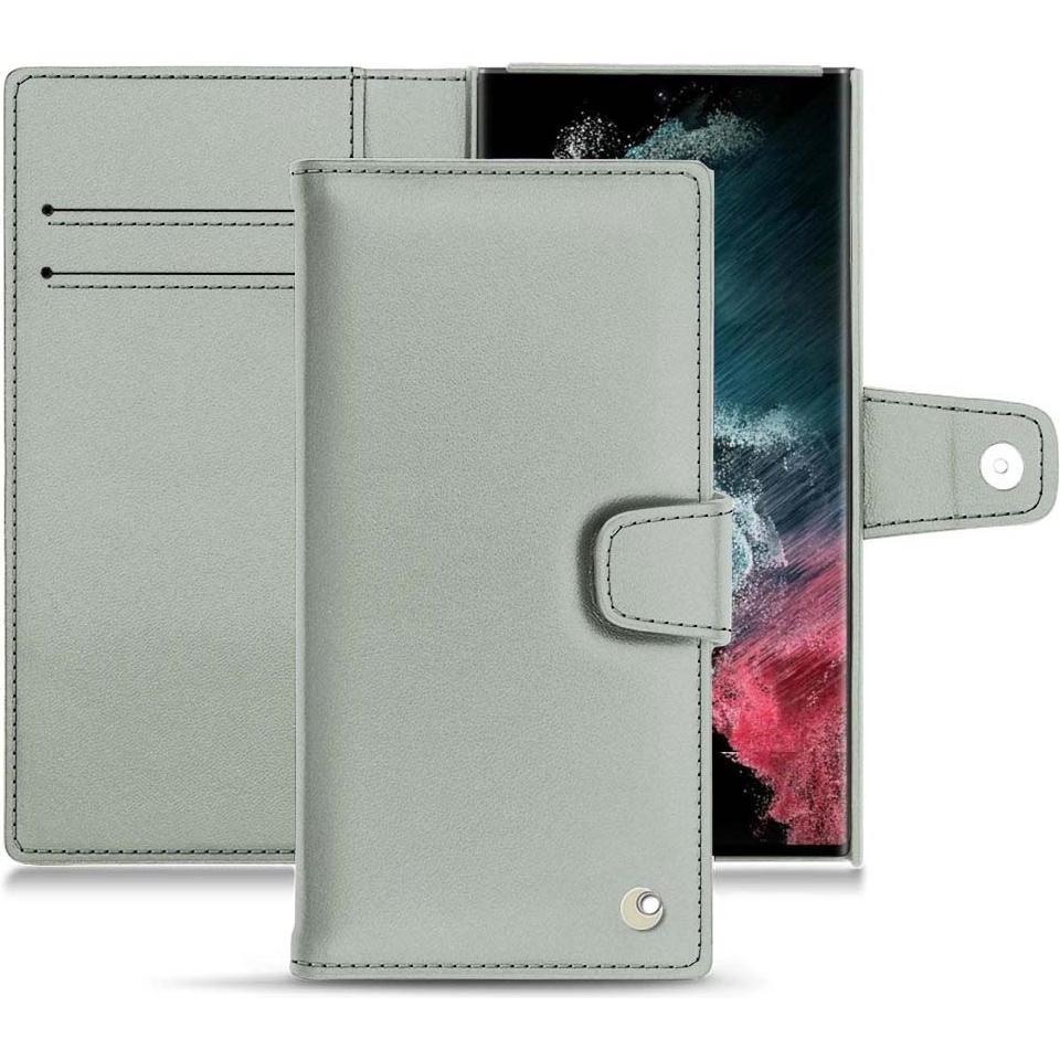 Thumbnail - Noreve Lederschutzhülle Wallet (Samsung Galaxy S22 Ultra), Smartphone Hülle, Grau