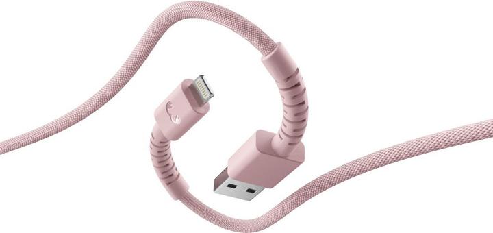 Image du produit Fresh'N Rebel Fresh 'n Rebel USB-A zu Lightning silicone geflochtenes Kabel "FlexWave" 2m, Pastel Pink (2 m, 12 W)