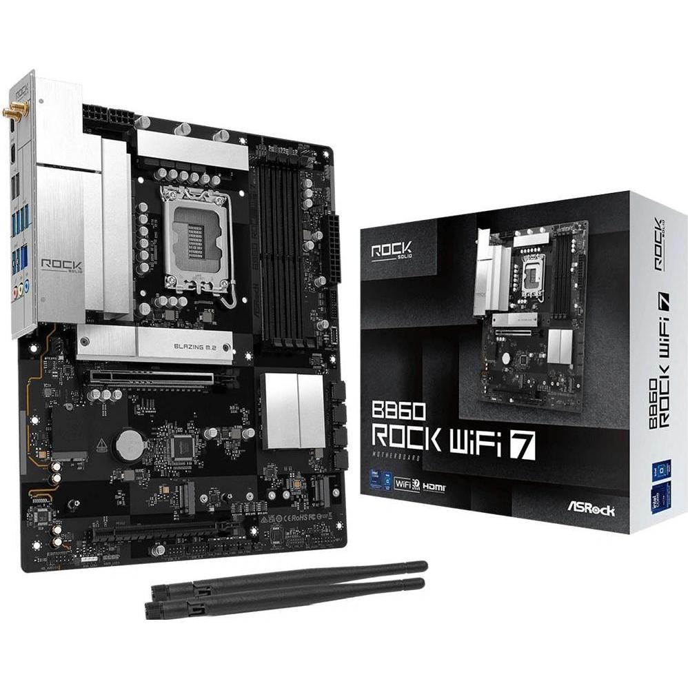 AsRock MB Intel 1851 B860 Rock WiFi 7 (LGA 1851, ATX) (90-MXBUA0-A0UAYZ)