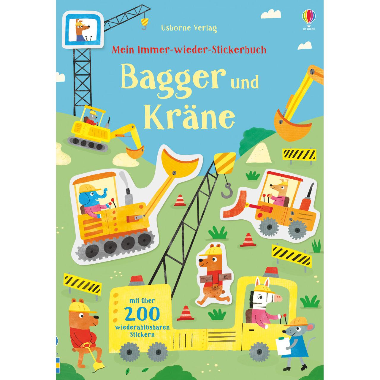 Usborne Publishing, Sticker, Mein Immer-wieder-Stickerbuch: Bagger und Kräne