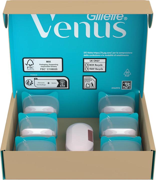 Actual product image Gillette Venus Pro Smooth Sensitive Systemklingen 10er+Reiseschutzkappe Rasierklingen (10x)