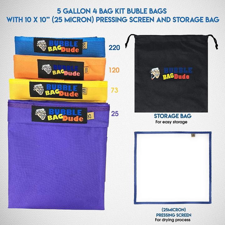 Image du produit Bubblebagdude Sac à bulles d'air 5 gallons 4 Set de sacs