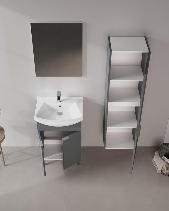 Produktbild Homitis Purus 55 Bathroom Cabinet With Sink & Mirror Set (2 Pieces)