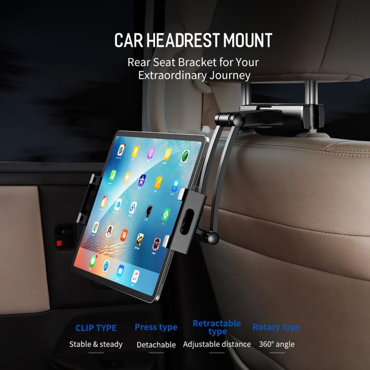 Immagine prodotto Rock Supporto da auto per cellulare e tablet per poggiatesta, misura 12,5 - 19 cm