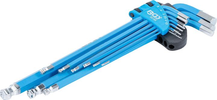 Produktbild BGS Winkelschlüssel-Satz, extra lang Innensechskant mit Kugelkopf 1,5 - 10 mm 9-tlg. (Innensechskant)