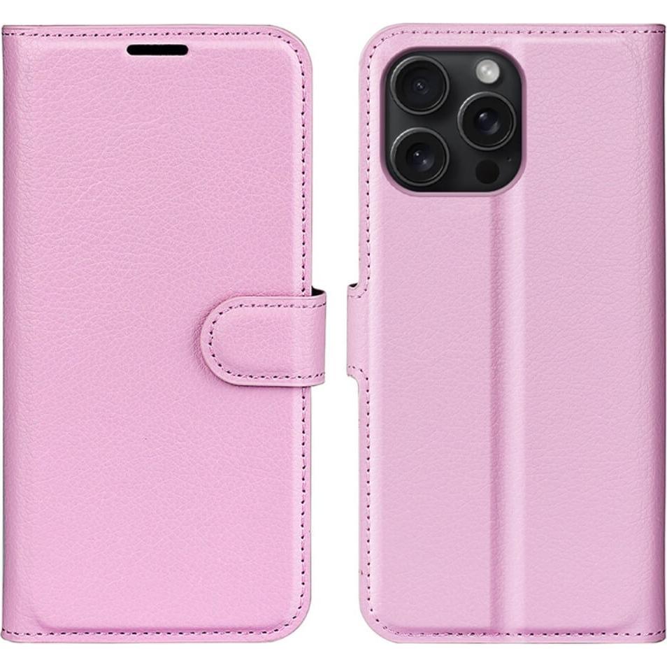 Cover-Discount iPhone 16 Pro Max - Leder Etui Hülle (Apple iPhone 16 Pro Max), Smartphone Hülle, Rosa