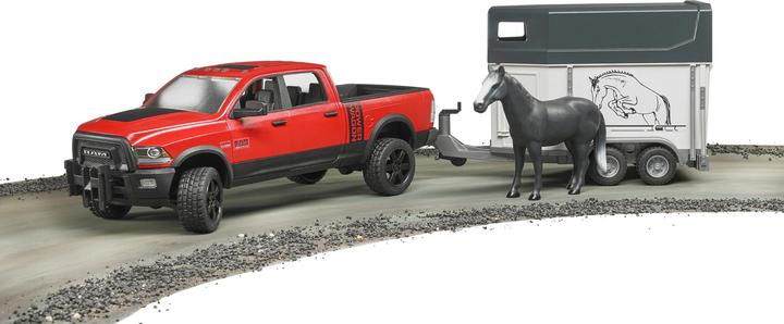 Actual product image Bruder Dodge RAM 2500 with horse trailer