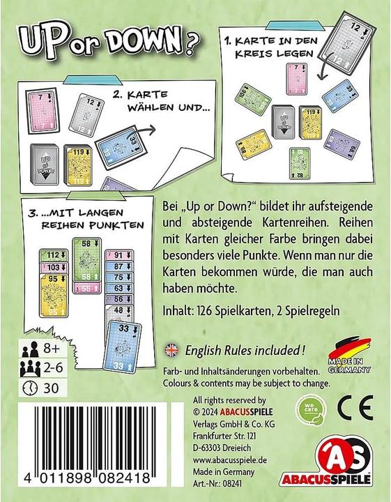 Actual product image Abacus Up or Down (German, 2 - 6 Players)