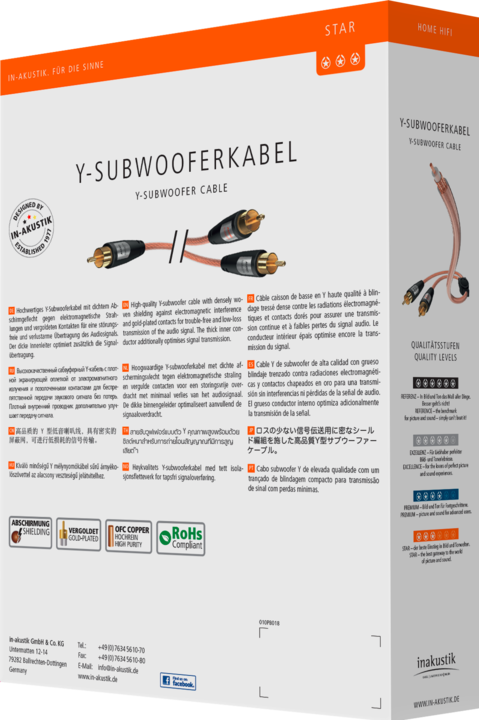 Produktbild Inakustik STAR Y-Sub (12 m, Cinch)