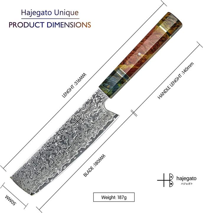 Produktbild Hajegato Nakiri Messer (18 cm)