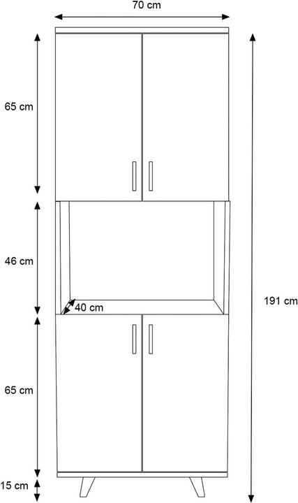 Produktbild Kalune Design Rowen (70 x 40 x 176 cm)