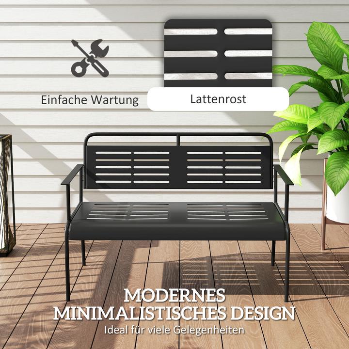 Actual product image Outsunny Gartenbank Stahl Schwarz