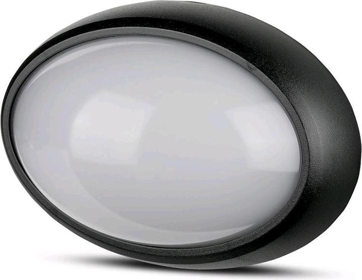 Actual product image V-TAC VT8010B 12W LED Full Oval Ceiling Light Black Body IP54 Warm White (840 lm)