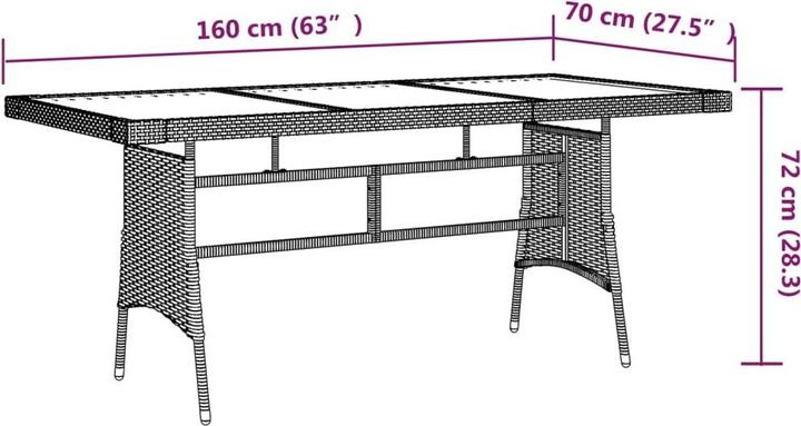 Produktbild vidaXL Gartentisch (160 x 70 x 72 cm)
