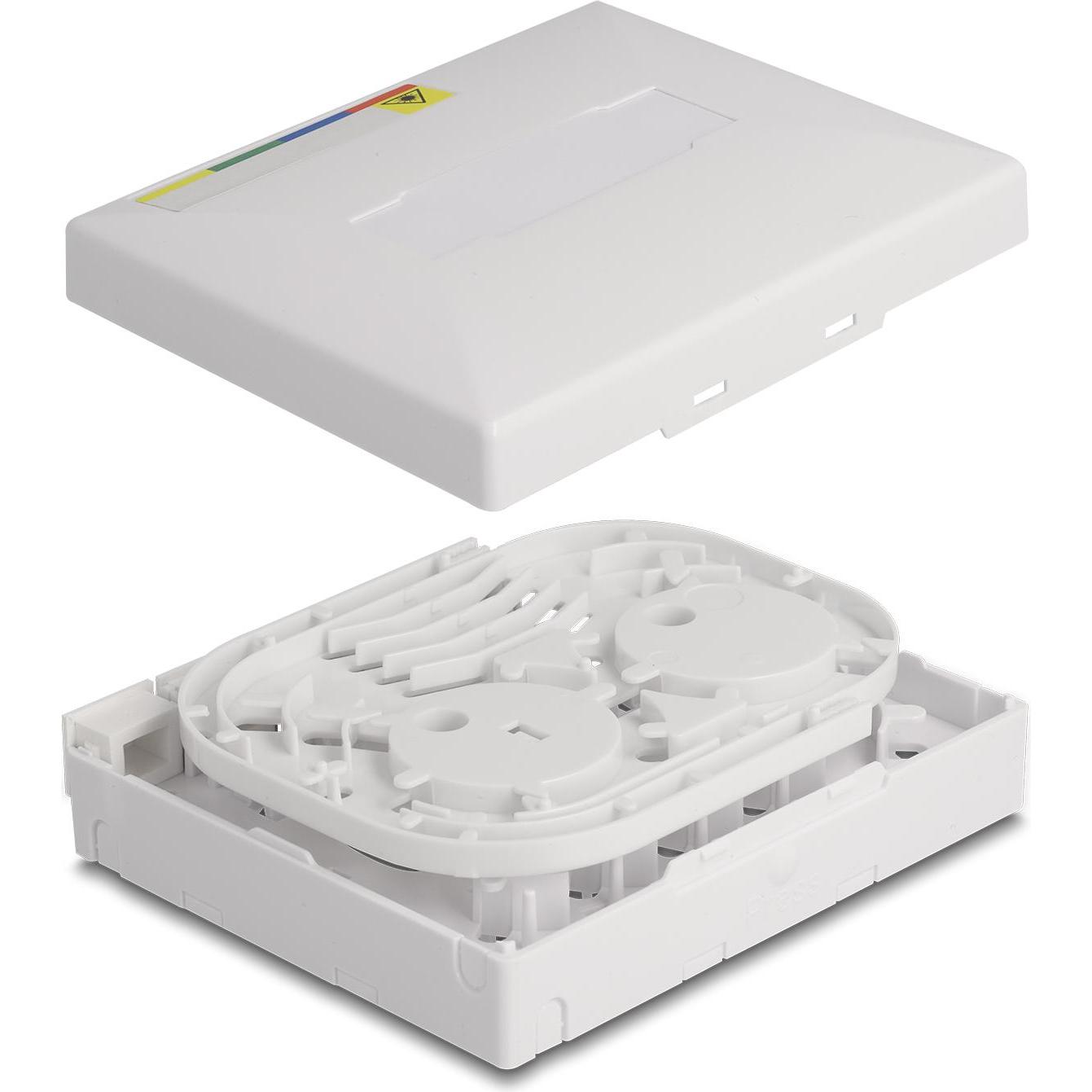 Delock Scatola di giunzione per fibra ottica FTTH per montaggio a parete per 4 x SC Sim (0.10 m), Cavo di rete