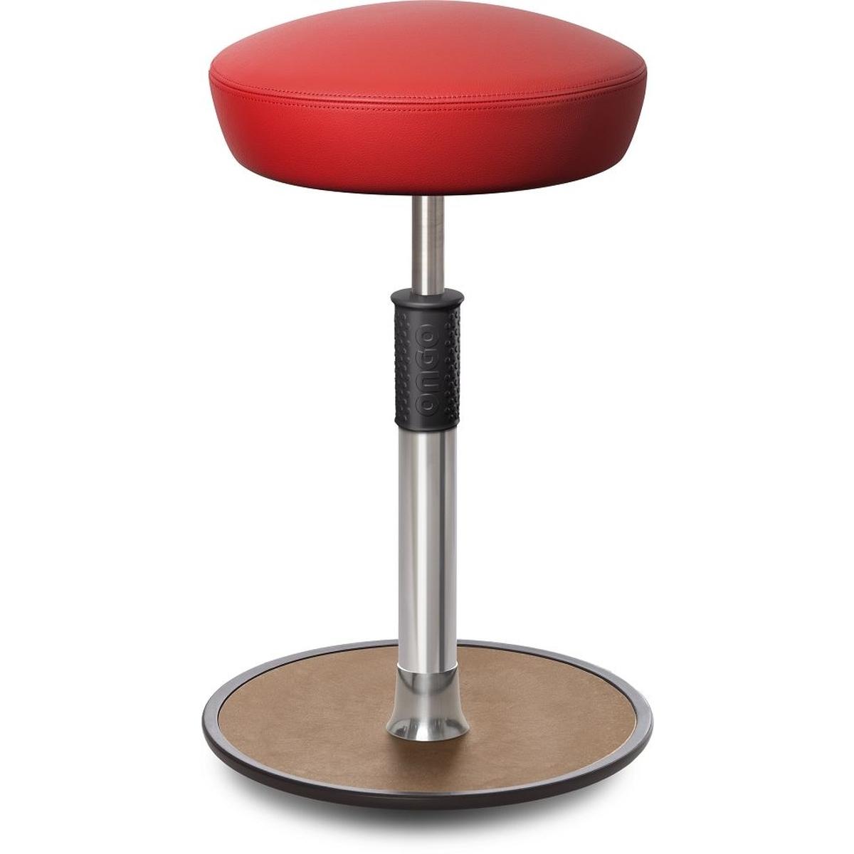 Ongo, Bürostuhl, Sitz- Stehhocker Free Tall Hutsitz Boxmark Leder Rot chrom /Natur