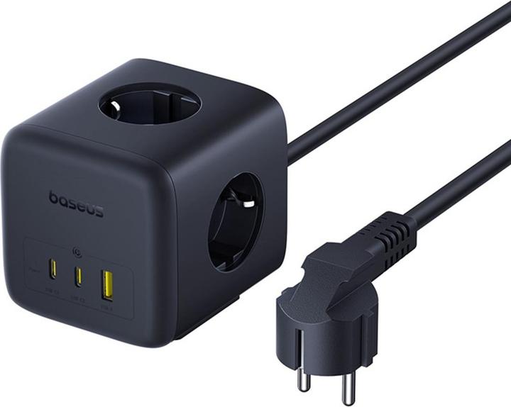 Baseus EnerFill FA11 67W Steckdosenleiste, USB-A + USB-C Würfel + 3 x EU-Steckdose 1,5m - Schwarz (3 x, 1.50 m)