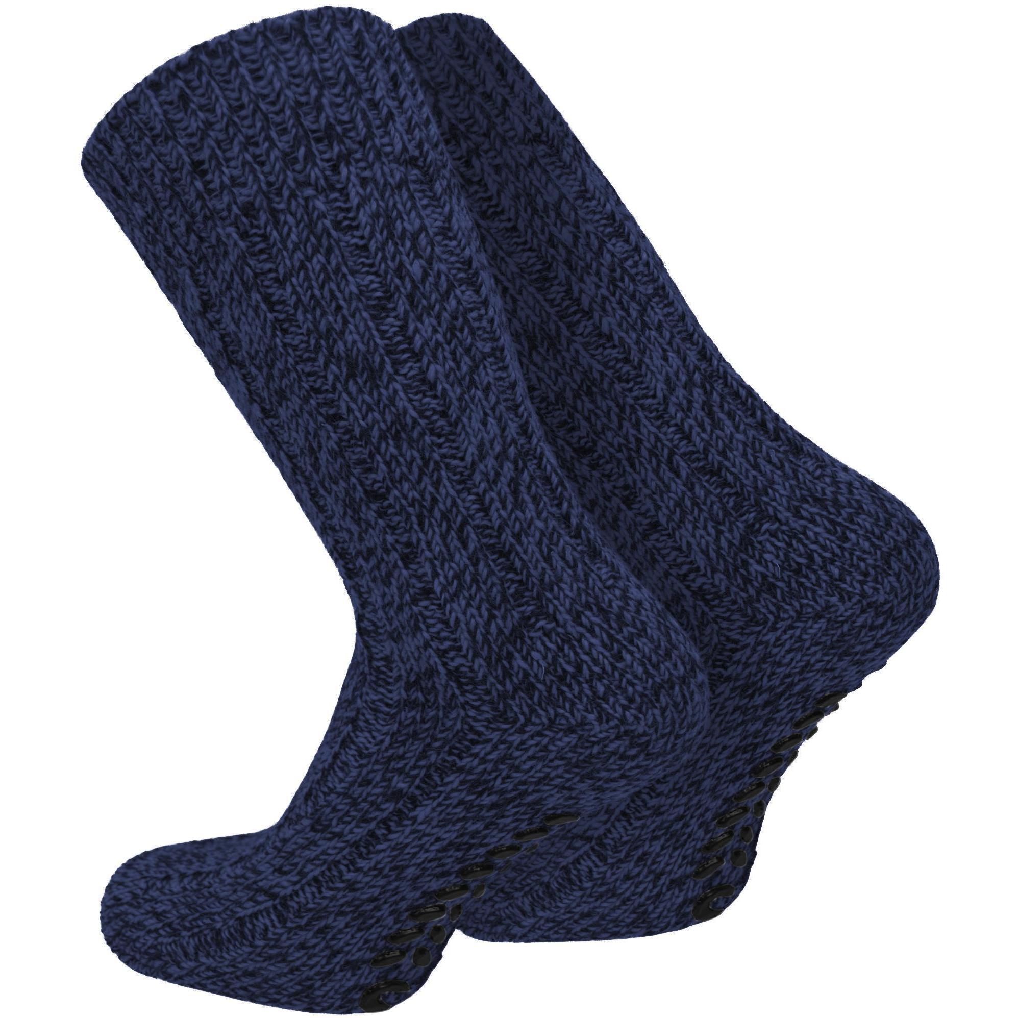 Thumbnail - Normani, Herren, Socken, 2 Paar Norweger-ABS-Socken mit Schafwolle, Blau, (2er Pack, 43 - 46)