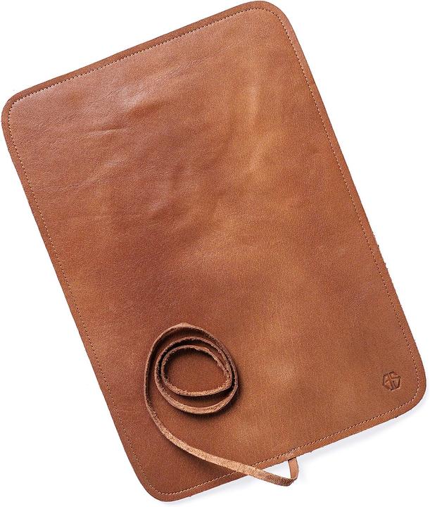 Immagine prodotto Angus Stoke Rotolo di coltelli da cuoco in vera pelle a 7 tasche, marrone