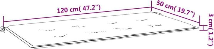Actual product image VidaXL Veva (120 x 50 x 3 cm)
