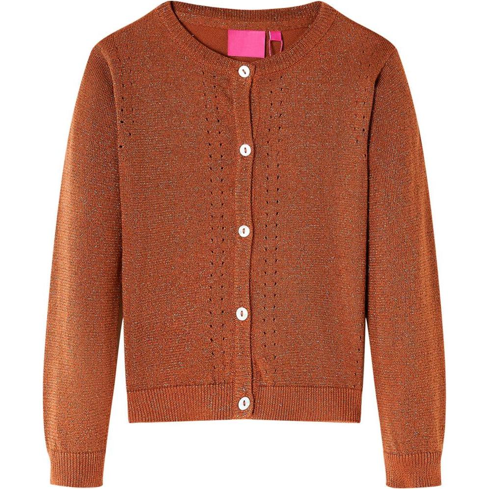 VidaXL, Unisex, Pullover, Kinder-Strickjacke Cognac 116,Material: 97 % Baumwolle. 3, Braun, (116)