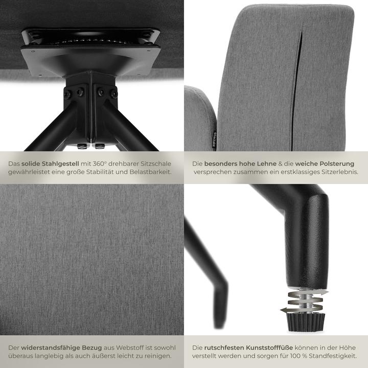 Image du produit tectake Fauteuil pivotant DAYA rembourré