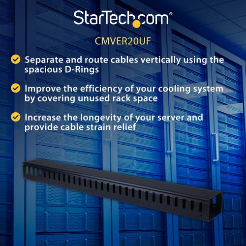 Produktbild StarTech Vertikaler Kabelordner mit Finger Duct - 0U - 91cm - Rack Kabelmanager