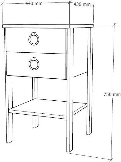 Image du produit Hanah Home Nola (44 x 44 x 75 cm)