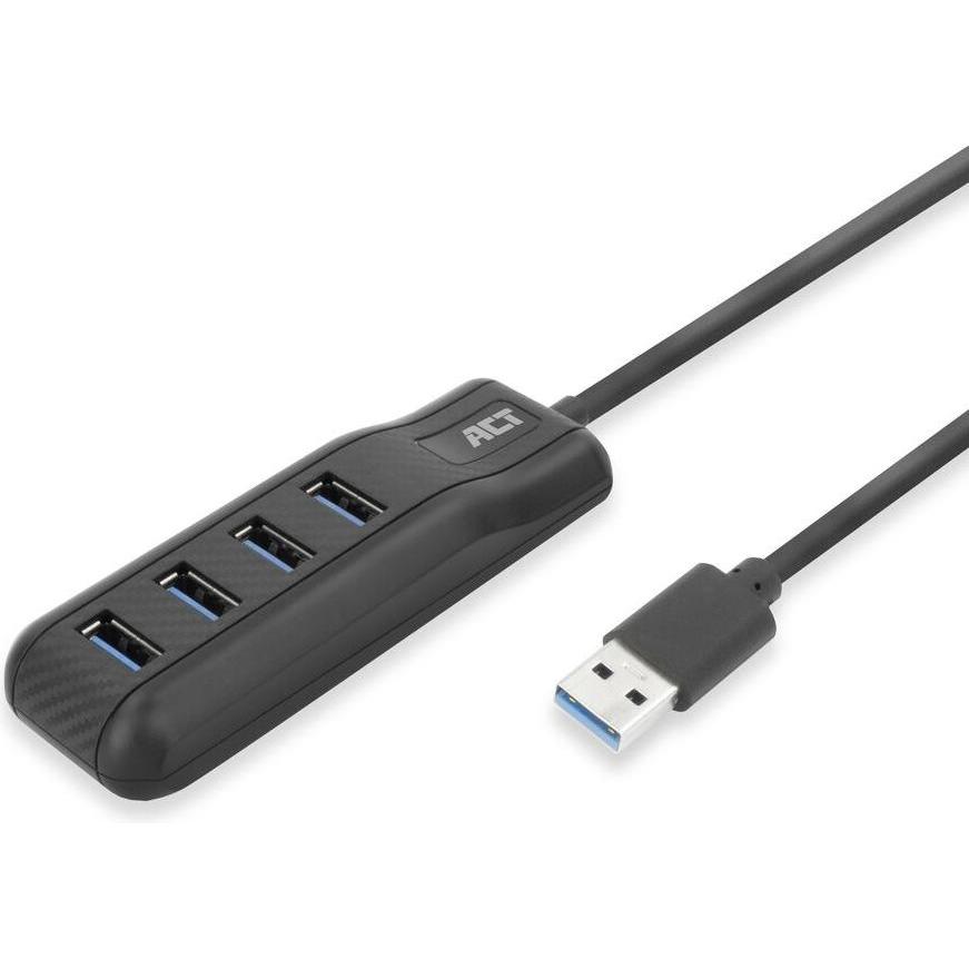 ACT AC6320 (USB-C, 4 Ports), Dockingstation + USB Hub, Schwarz