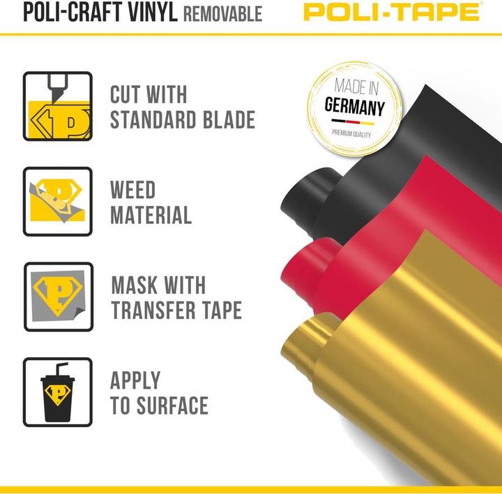 Produktbild Poli-tape Vinylfolie wiederablösbar Weiss (140 g/m², 1x)