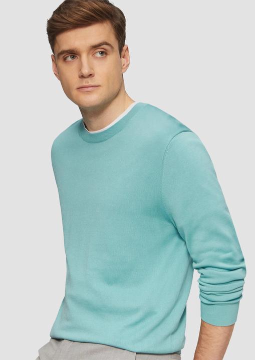 Produktbild S.Oliver Strickpullover Edler Feinstrickpullover aus Baumwollmix mit Rippbündchen (XL)