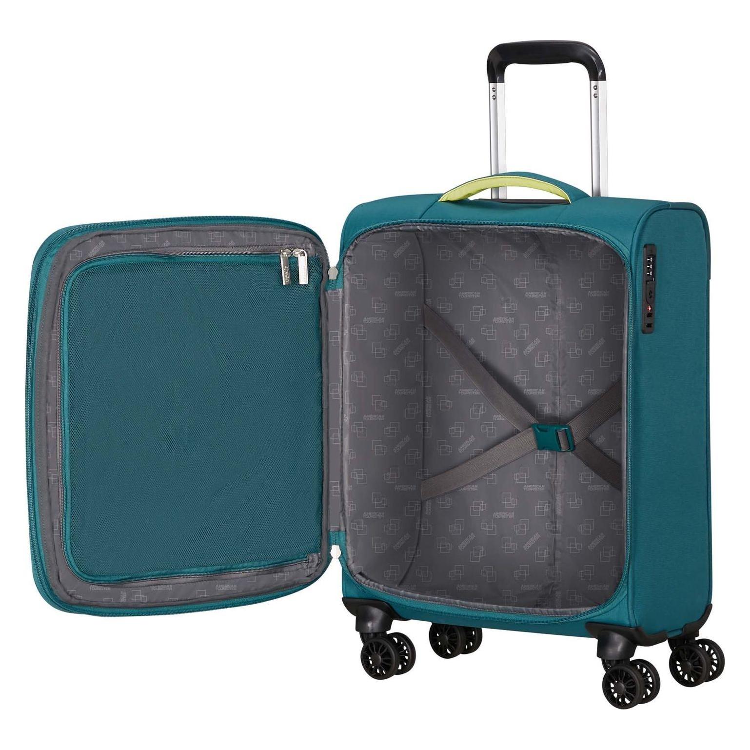 American Tourister, Koffer, Cloudrider 4 Rollen Kabinentrolley S 55 Cm Mit Dehnfalte, Türkis, (38.50 l)