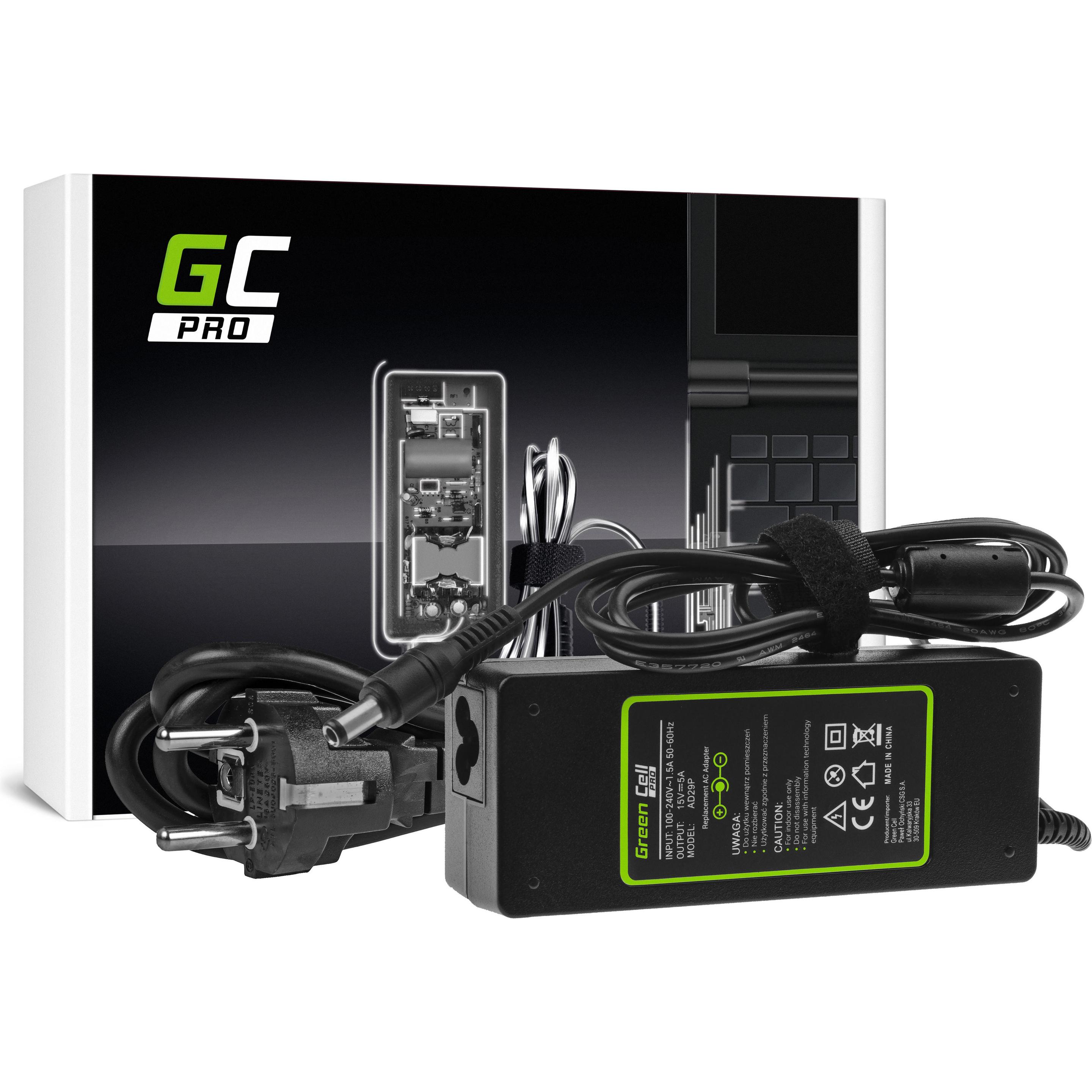 GreenCell Cell AD29P Netzteil & Spannungsumwandler Indoor (75 W), Notebook Netzteil, Schwarz