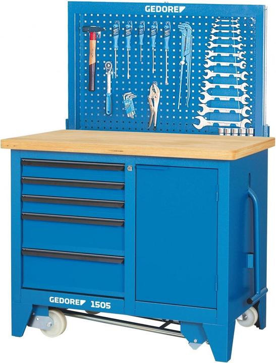 Produktbild Gedore Rollwerkbank 1505 Aussen-B1100xT652xH900mm Schubladenanzahl 5 40 kg 2000 kg 1 (67 cm, 113 cm)