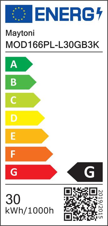 Energy Label Maytoni Tau LED pendant light, pendant light 42W black warm white (1500 lm)