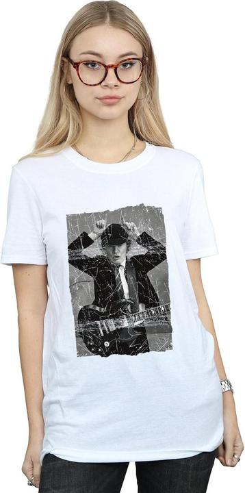 Produktbild AC/DC Angus Young Distressed Foto Baumwolle Boyfriend TShirt (S)