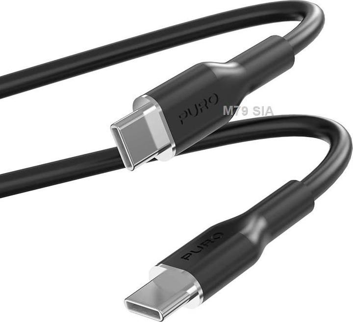 Produktbild Puro ICON Soft Cable – Kabel USB-C do USB-C 1.5 m (Black) (1.50 m, USB 2.0, 60 W)
