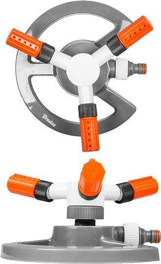 Bradas 3-arm lawn sprinkler WHITE LINE grey/white/orange Rotating sprinkler/circle sprinkler with 3 (Circular sprinkler)